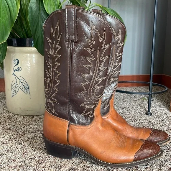 Women’s Vintage ACME Leather Cowboy Boots Size 8.5 - Picture 2 of 8